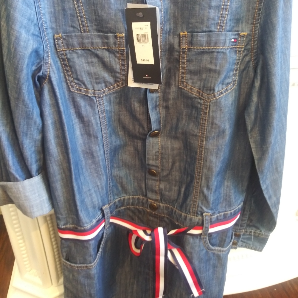 NWT Tommy Hilfiger Girl's Denim Dress - Picture 4 of 4